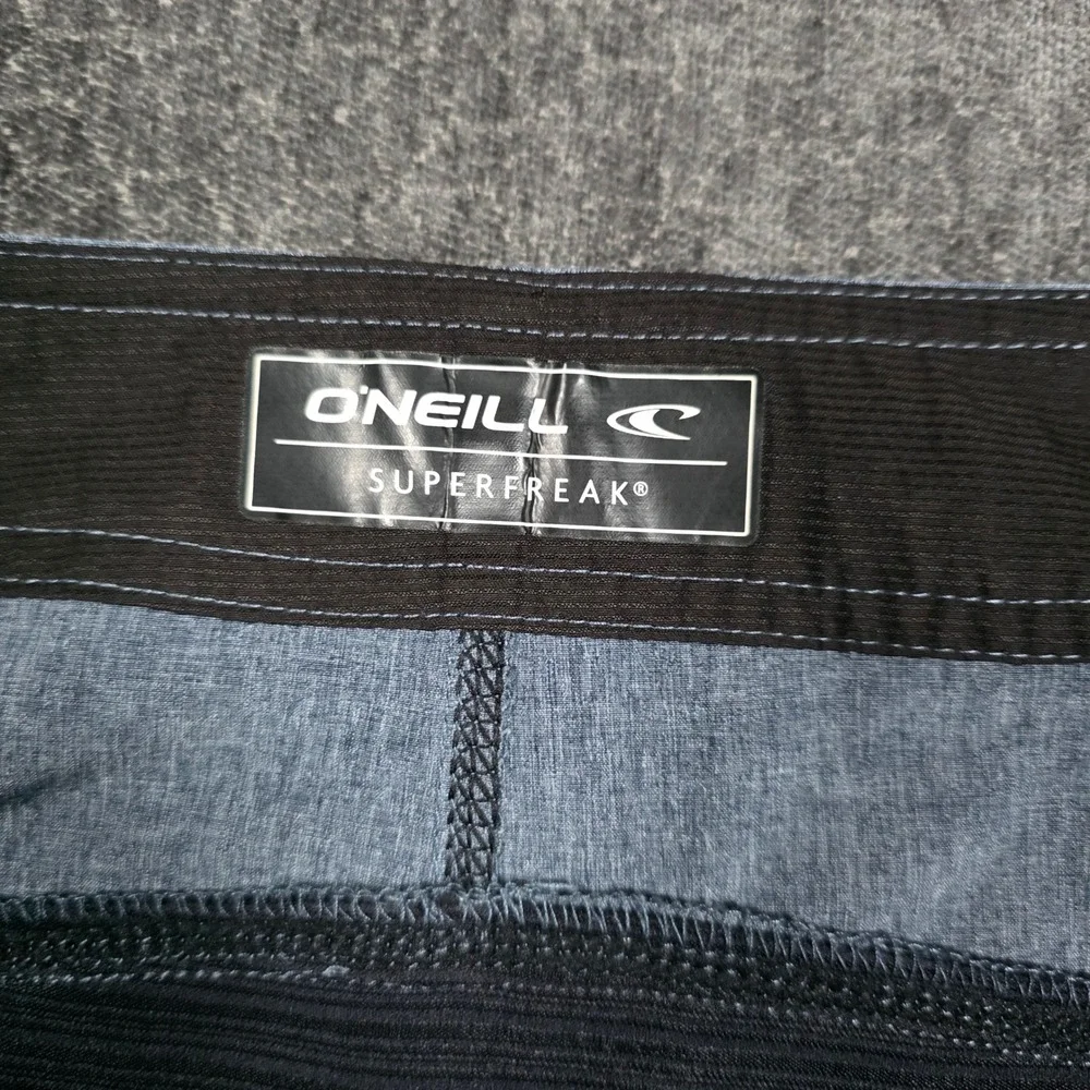 ONeill Superfreak Mens Size 34 Board Shorts Blue Black Swim Trunks 10